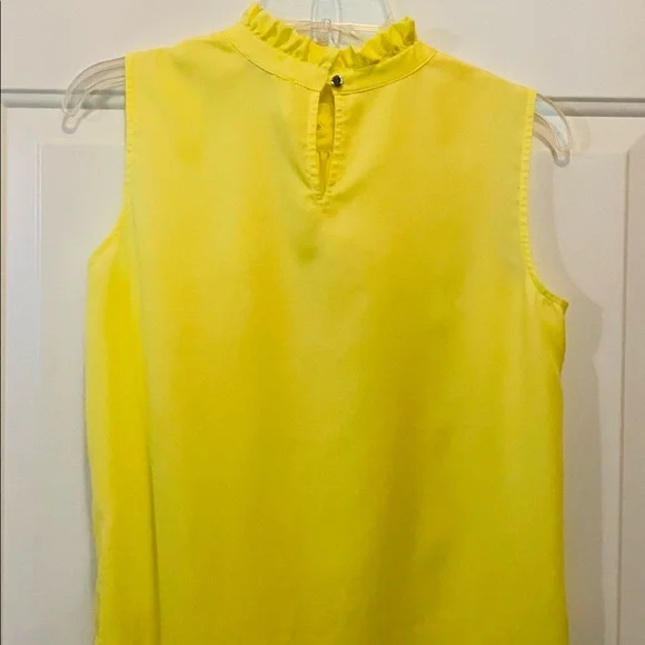 CUTE CALVIN KLEIN YELLOW RUFFED NECK TOP YOU ARE GOING TO LOVE. LIKE NEW & CUTE. - Picture 11 of 12